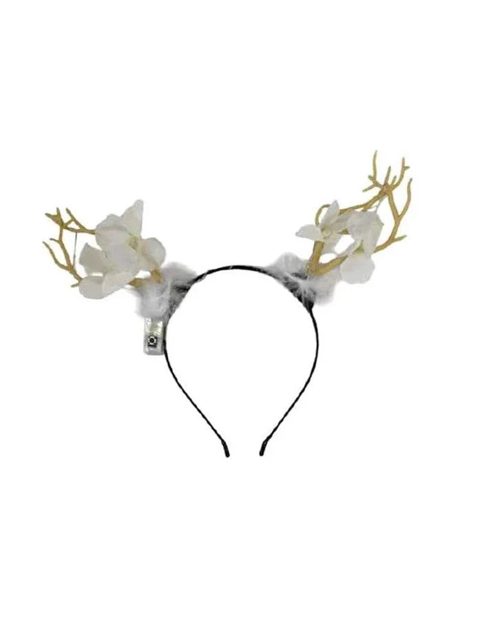 Girls Light Up Flower Antler Headband - thefancydress.co.uk