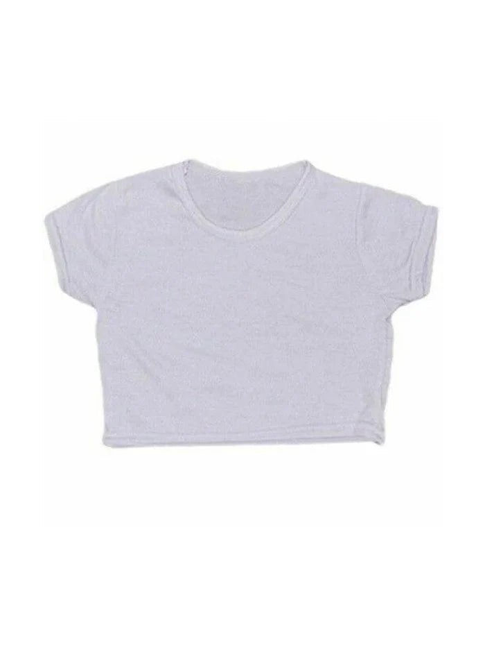 Girls Neon Plain Short Sleeve Microfiber Crop Top - thefancydress.co.uk
