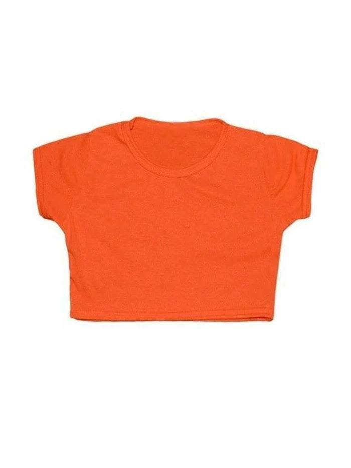 Girls Neon Plain Short Sleeve Microfiber Crop Top - thefancydress.co.uk