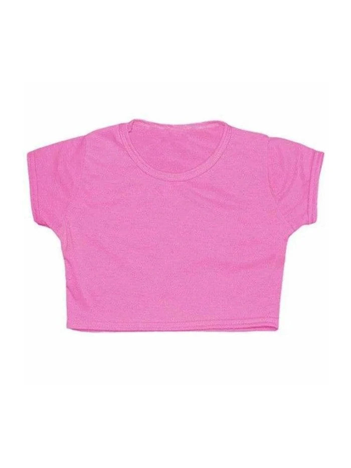 Girls Neon Plain Short Sleeve Microfiber Crop Top - thefancydress.co.uk