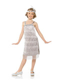 Girls Silver Flapper Costume - thefancydress.co.uk
