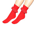 Girls Stylish Lace Trainer Socks - thefancydress.co.uk