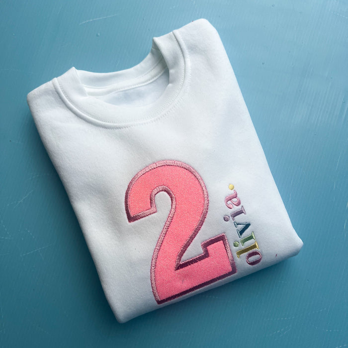 Glitter Number with Name