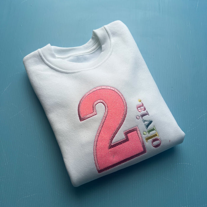 Glitter Number with Name