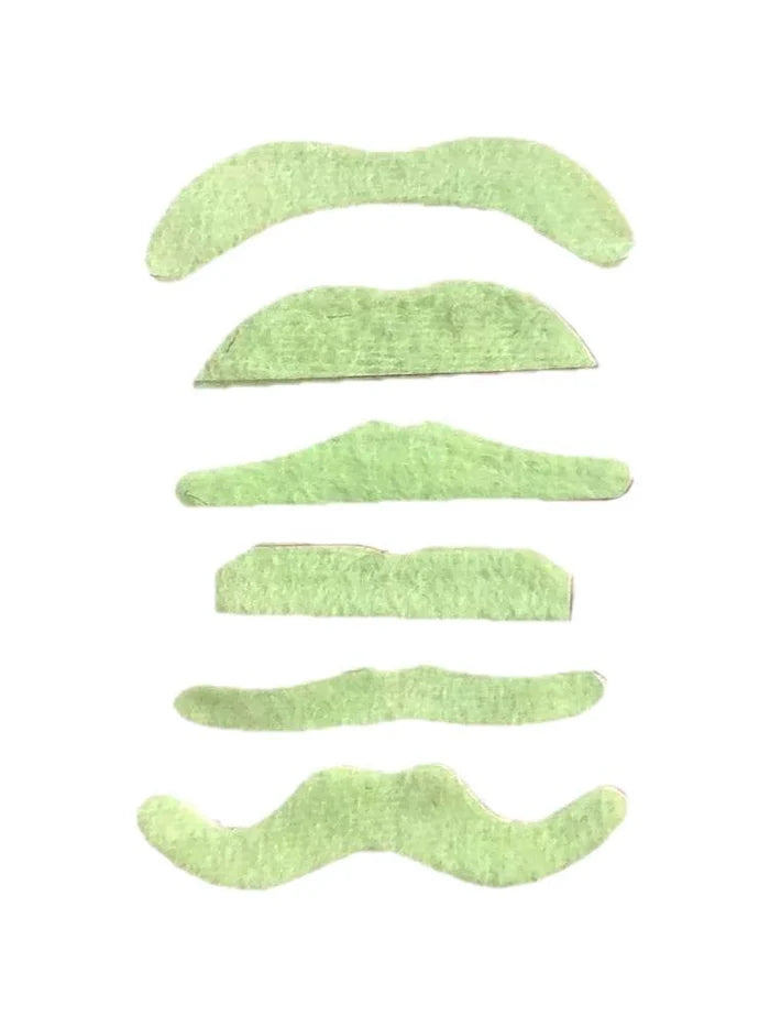 Glow in Dark Mustache 6 Pc Set - thefancydress.co.uk