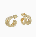 Gold Double Layered Huggie Hoop Earring