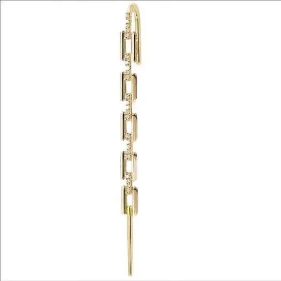 Gold Geo Ear Pin Hook Earrings
