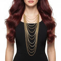 Gold Rhinestone Multi Layer Body Chain - Gold / One size / Female - Body Jewelry