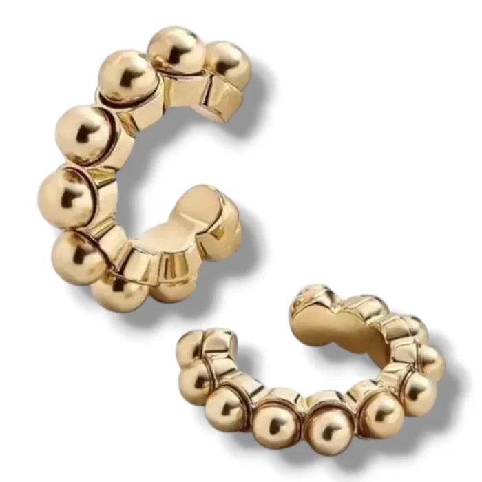 Gold Sphere Beaded Ear Cuff - One Size / gold / Ear cuff - Women’s Ear Cuffs