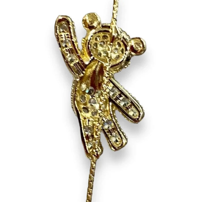 Gold Crystal Bear Ear Cuff Earring
