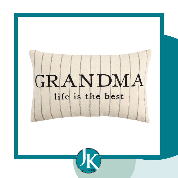 Grandma Name Striped Pillow