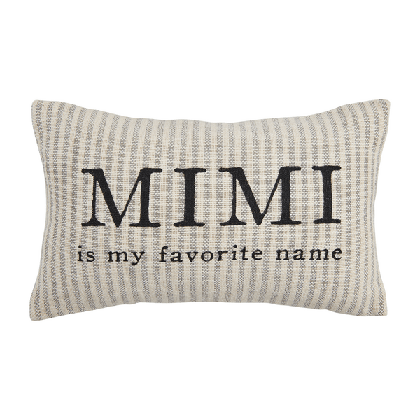 Grandma Name Striped Pillow