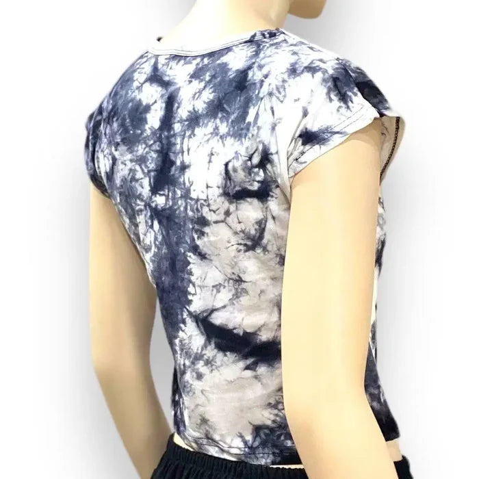 Graphic Tie Dye Crop Baby Tee  Marilyn Monroe medium