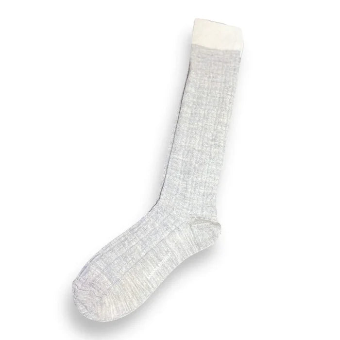 Gray Cable Knit Knee High Socks