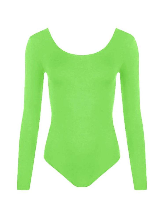 Green Long Sleeve Microfibre Leotard for Girls