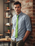 Green Men's Satin Plain Neck Ties