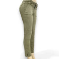 Green Mid Rise Skinny Ankle Jeans with Dual-Button Cuffs and Oversized Front Pockets Calvin Klein Jeans / size 28 / women's