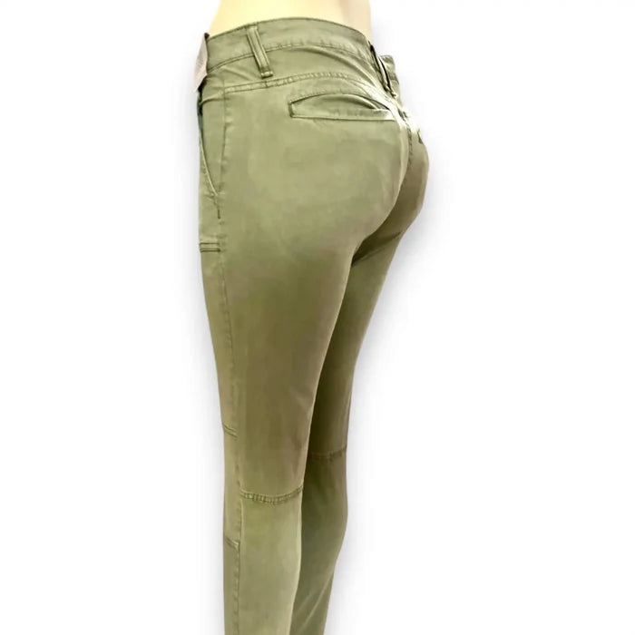 Green Mid Rise Skinny Ankle Jeans with Dual-Button Cuffs and Oversized Front Pockets Calvin Klein Jeans / size 28 / women's