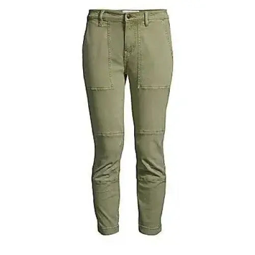 Green Mid Rise Skinny Ankle Jeans with Dual-Button Cuffs and Oversized Front Pockets Calvin Klein Jeans / size 28 / women's