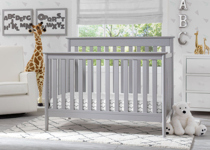 Delta Children Grey (026) Greyson Signature 4-in-1 Crib, Room View a1a