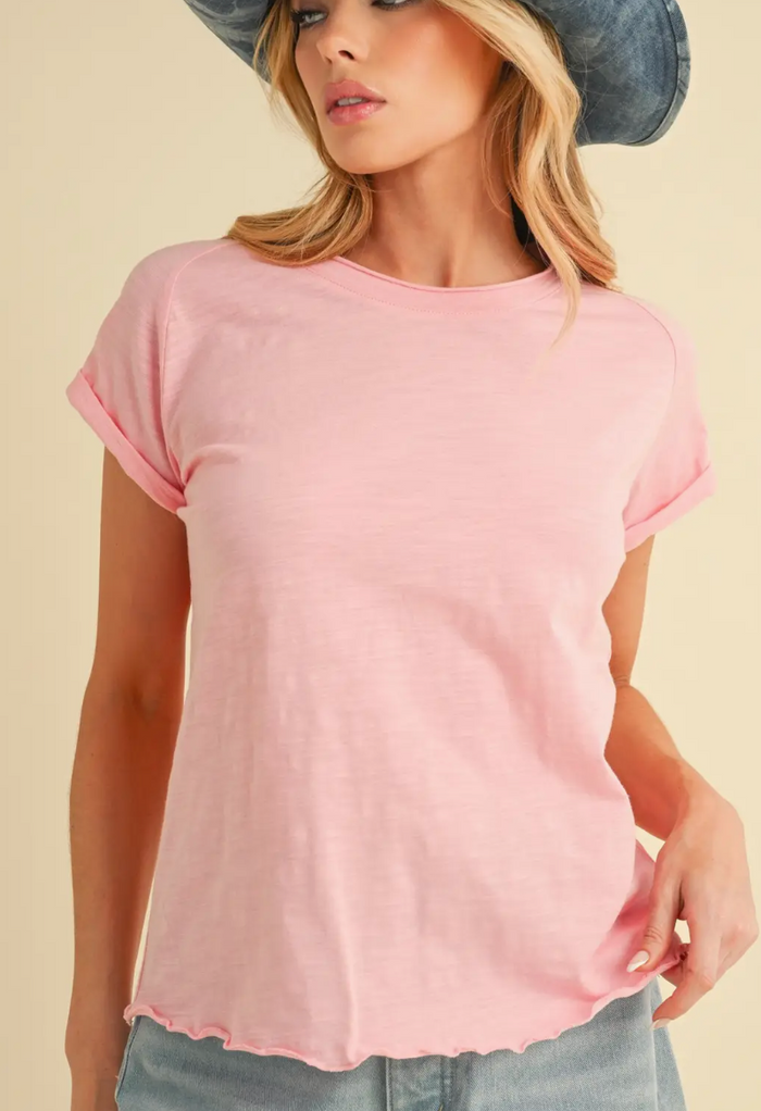 Gwen Basic Tee- Pink
