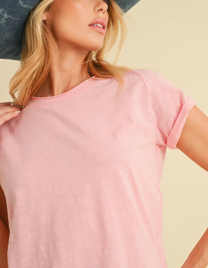 Gwen Basic Tee- Pink