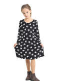 Halloween Printed Black Swing Dress & Accessories Set