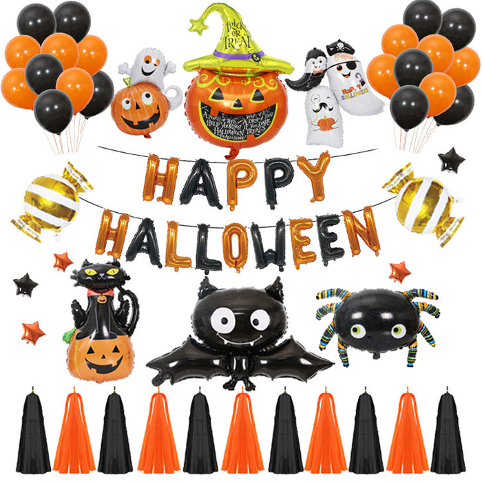 Halloween Pumpkins Balloon Decoration Bat Helium Balloons