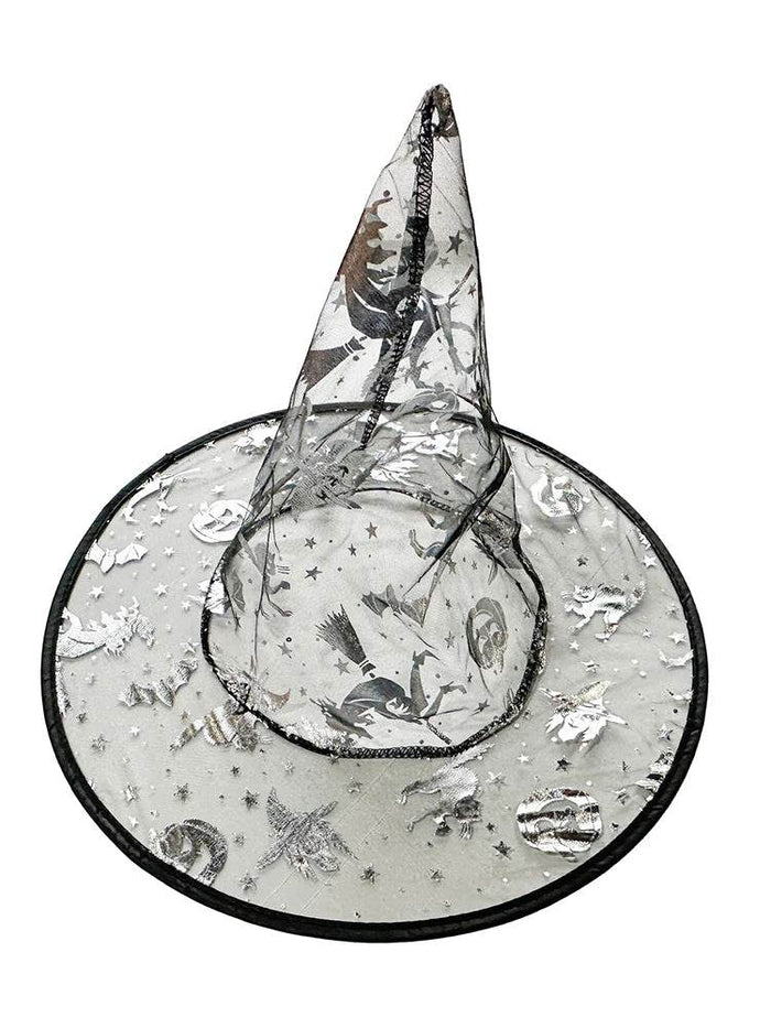 Halloween Silver Prints Witch Hat