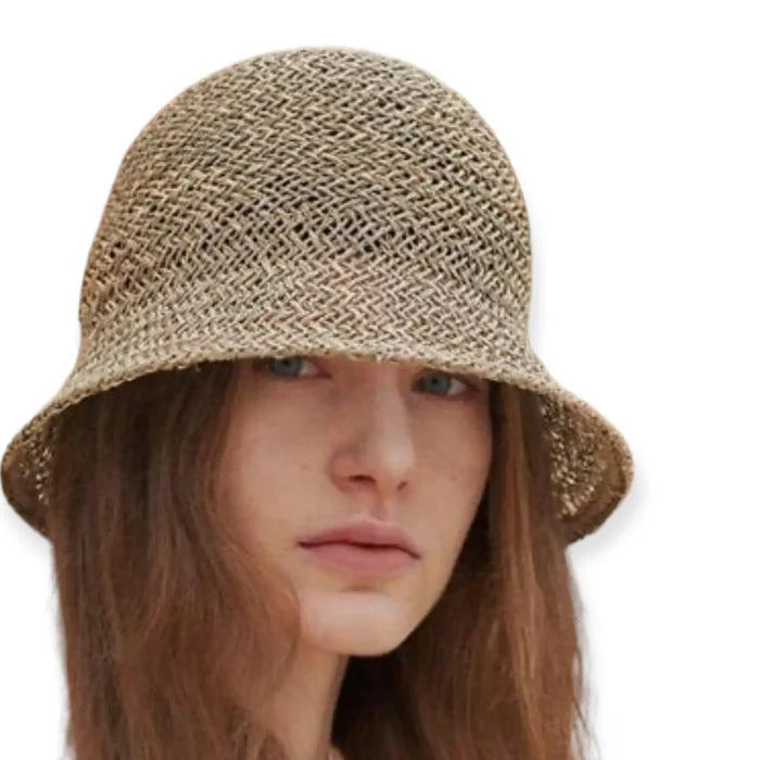 Sun Hat Hand Woven Seagrass Bucket Hat - Wild Time Fashion