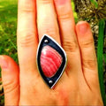 Handcrafted Natural Rhodochrosite Big Ring