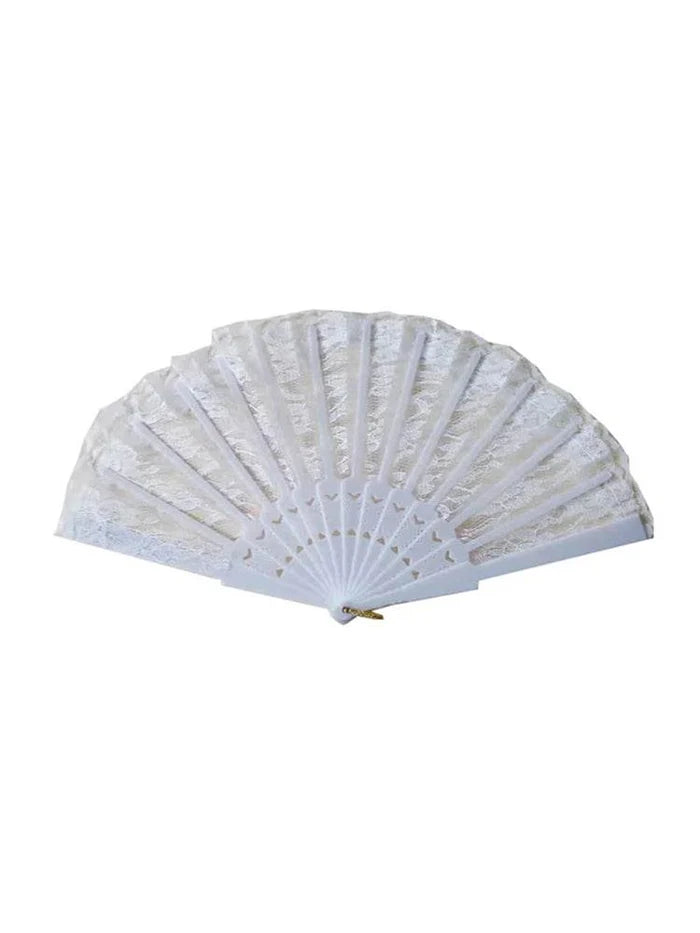 Handheld Foldable Lace Fans - thefancydress.co.uk