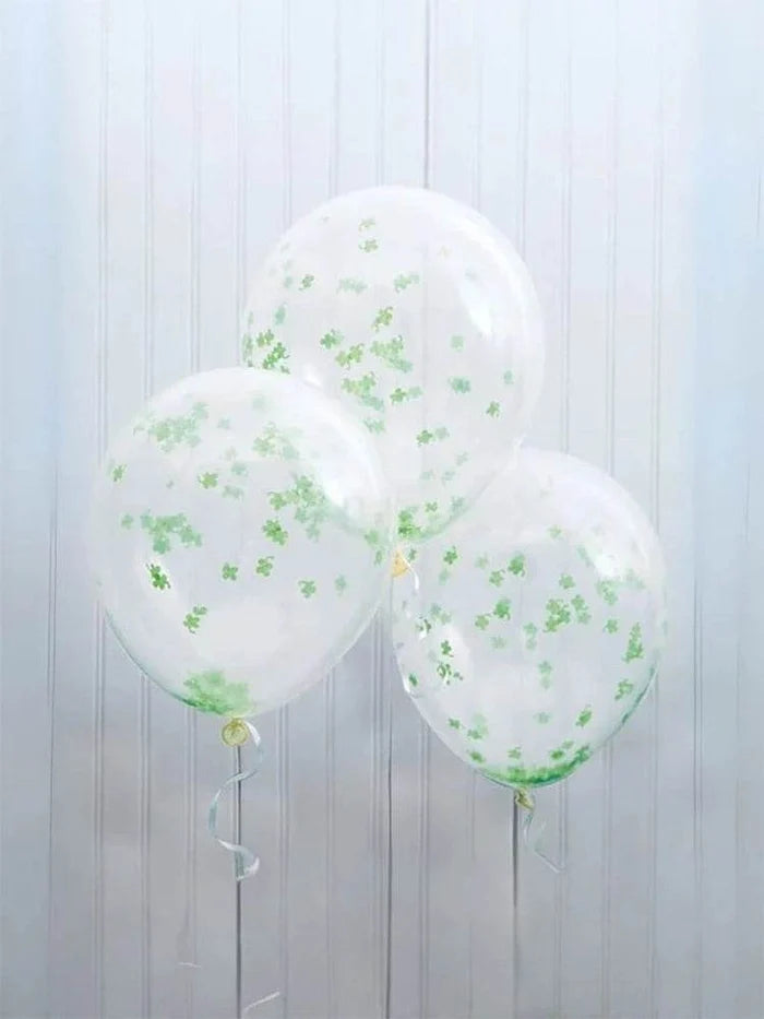 Happy ST Patrick Day Confetti Balloons ( Pack of 5) - thefancydress.co.uk