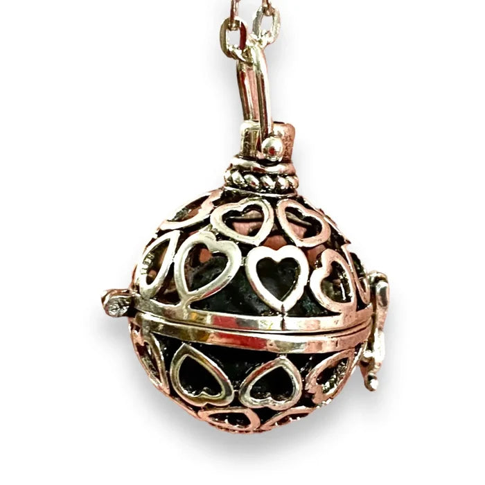 Heart Chime Ball Pendant Necklace- Wild Time Fashion