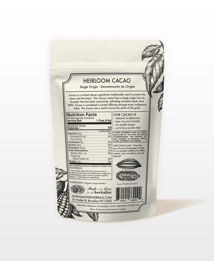 HEIRLOOM CACAO Powder | Organic Ancestral Seeds