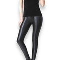 High Waisted Leather Fleece Lined Leggings