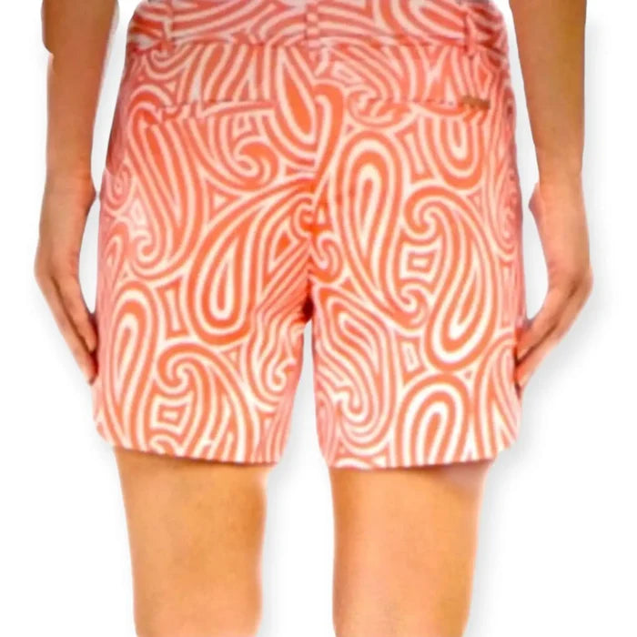 High Waisted Pink Abstract Chino Shorts - Wild Time Fashion
