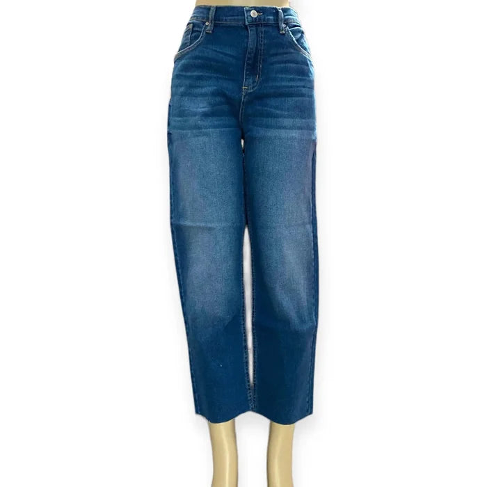 High Waisted Straight Cropped Jeans - Wild Time Fashion