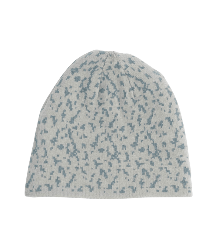 Knitted beanie with a subtle pattern on a transparent background
