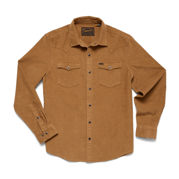 Howler Brothers Banning Corduroy Snapshirt Howler Brothers Duck Brown / M Men's Long Sleeve Button Down Shirts Rivers and Glen Trading Co