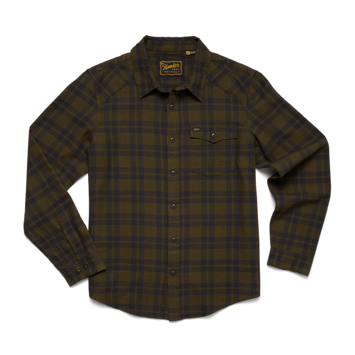 Howler Brothers La Grange Lightweight Flannel Howler Brothers Cohen Plaid: Dark Olive / M Men's Long Sleeve Button Down Shirts Rivers and Glen Trading Co