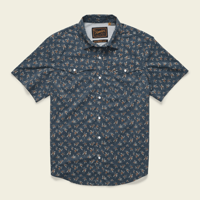 Howler Brothers Open Country Tech Shirt Howler Brothers Rancher Floral : Dark Slate / M Men's Short Sleeve Button Down Shirts Rivers and Glen Trading Co
