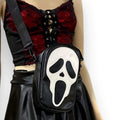 iconic ghost face crossbody bag black and white gothic punk horror fashion accessory