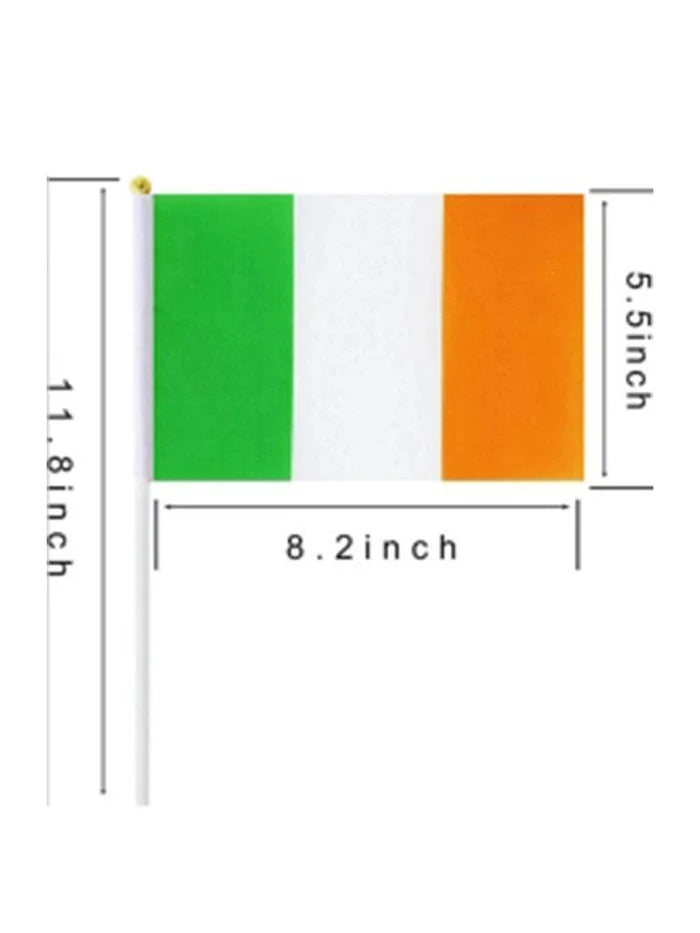 Ireland Flag W/plastic Stick 20x14cm (Pack of 3) - thefancydress.co.uk