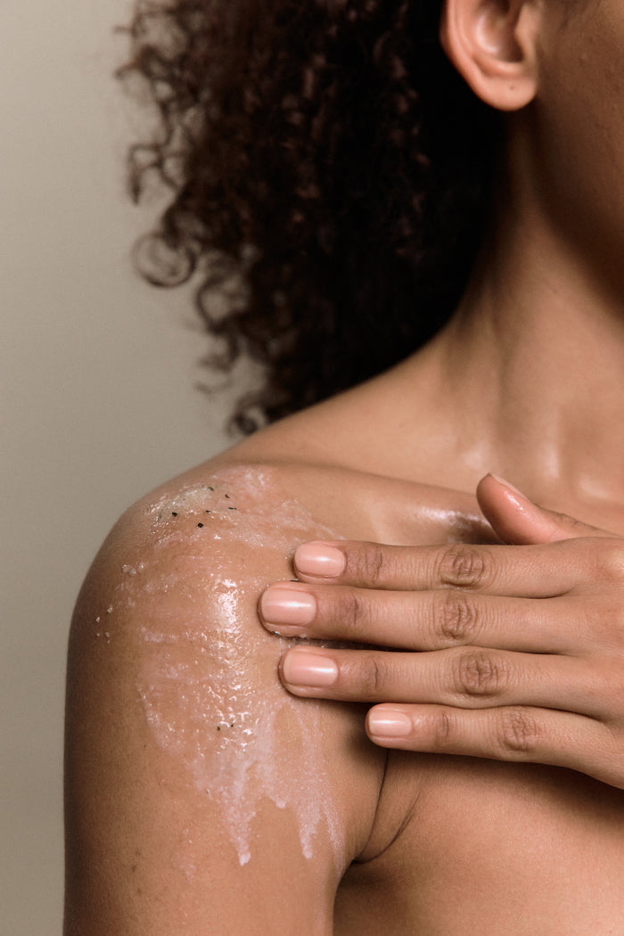 Iridescence Awakening Peppermint Sugar Scrub on skin