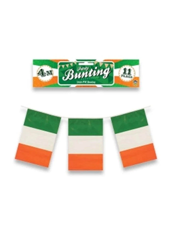 Irish Flag bunting 4m (11 Flags) St Patrick's Day - thefancydress.co.uk