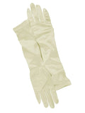 Ivory Long Satin Gloves - thefancydress.co.uk