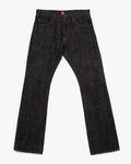Japanese Repro Denim Jeans, Geruga, Washed Black with Brown Stitching - 33
