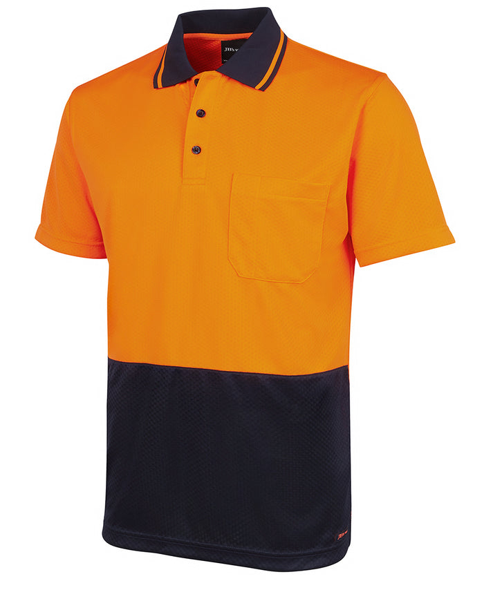 JBs 6HJNC Hi Vis Jacquard Non Cuff Polo