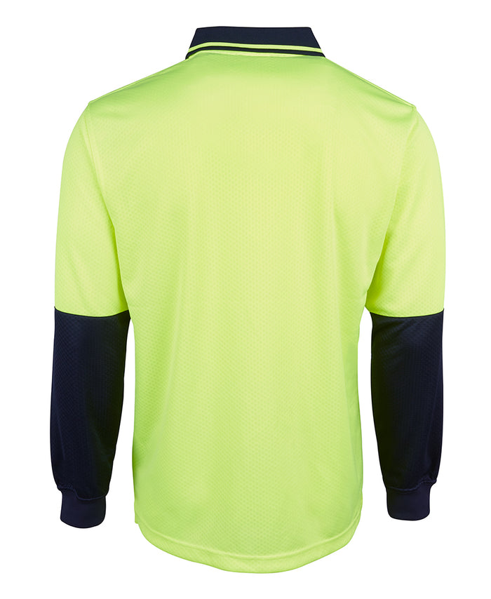 JBs 6HJNL Hi Vis Long Sleeve Jacquard Polo